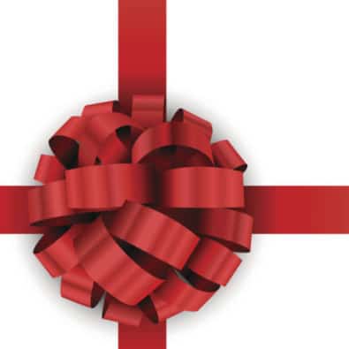 Christmas present red bow