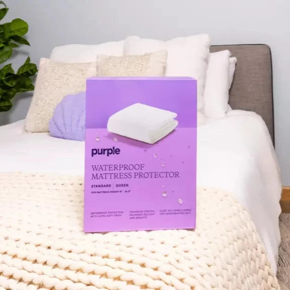 Purple Waterproof Mattress Protector - Twin / Standard Pocket