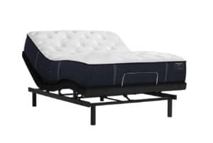 Adjustable mattress on an adjustable base