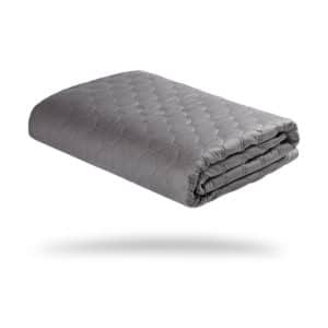 weighted blanket grey folded