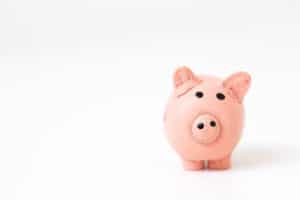 Making a budget image of piggy bank savings