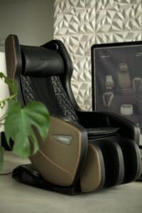 massage chair in a home with a plant